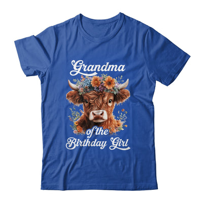 Grandma Of The Birthday Girl Highland Cow Farm Family Shirt & Hoodie | teecentury