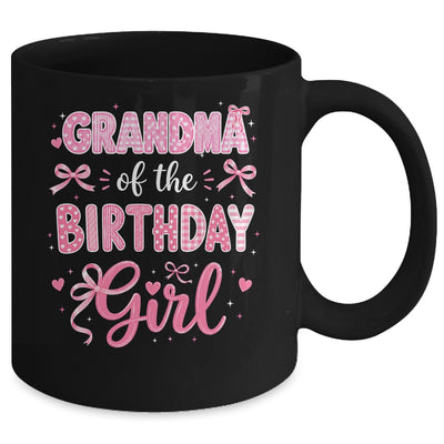 Grandma Of The Birthday Girl Matching Pink Coquette Bow Mug | teecentury