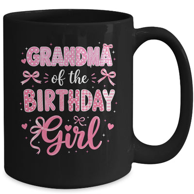 Grandma Of The Birthday Girl Matching Pink Coquette Bow Mug | teecentury