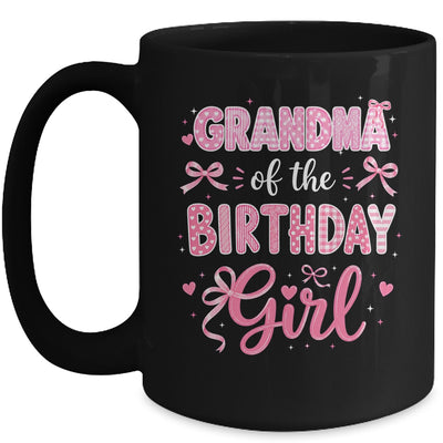 Grandma Of The Birthday Girl Matching Pink Coquette Bow Mug | teecentury