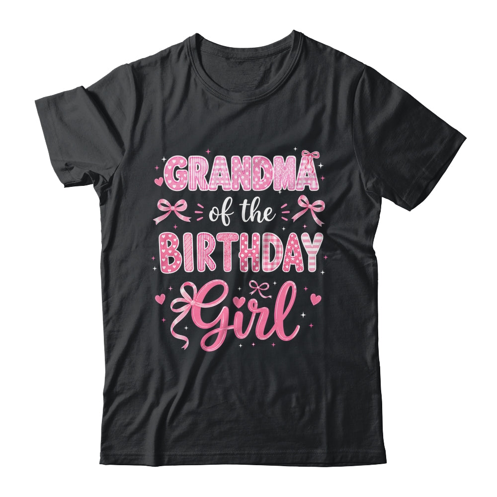 Grandma Of The Birthday Girl Matching Pink Coquette Bow Shirt & Hoodie | teecentury