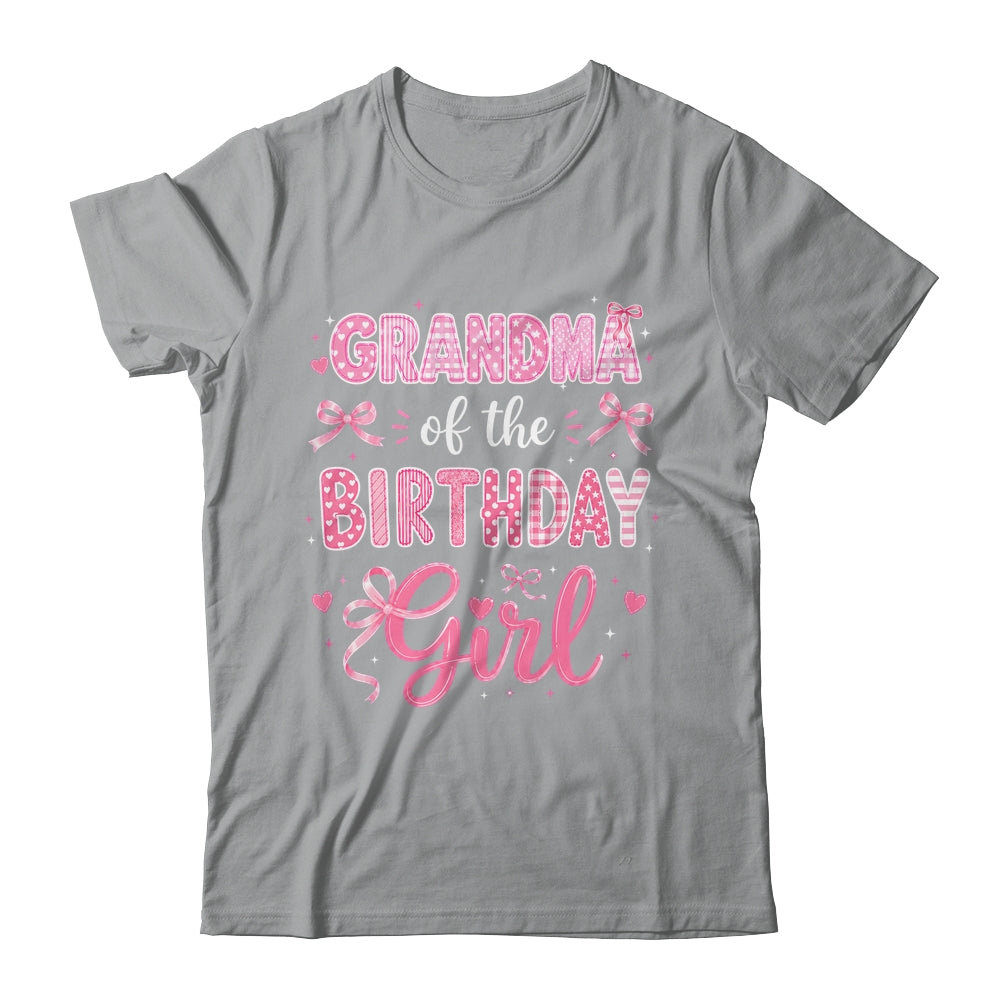 Grandma Of The Birthday Girl Matching Pink Coquette Bow Shirt & Hoodie | teecentury
