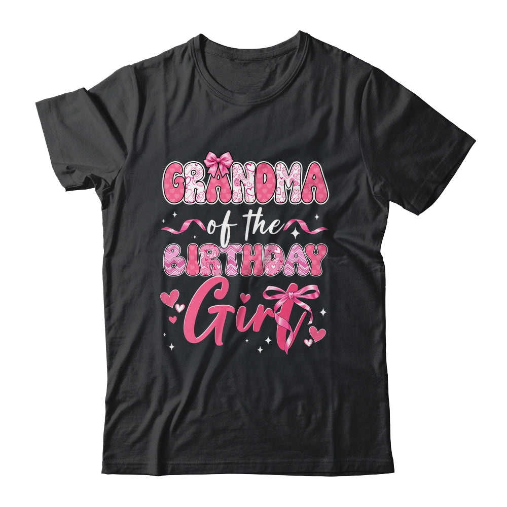 Grandma Of The Birthday Girl Pink Coquette Bow Family Shirt & Hoodie | teecentury