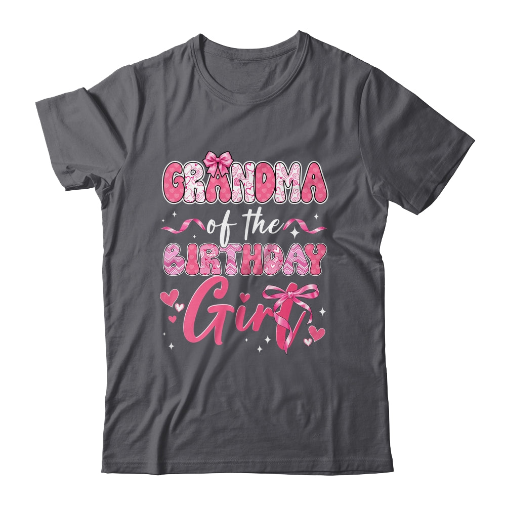Grandma Of The Birthday Girl Pink Coquette Bow Family Shirt & Hoodie | teecentury