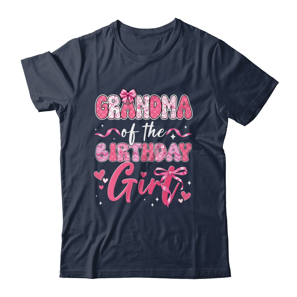 Grandma Of The Birthday Girl Pink Coquette Bow Family Shirt & Hoodie | teecentury
