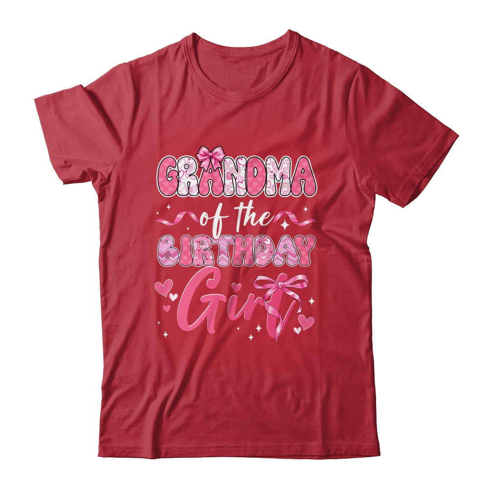 Grandma Of The Birthday Girl Pink Coquette Bow Family Shirt & Hoodie | teecentury