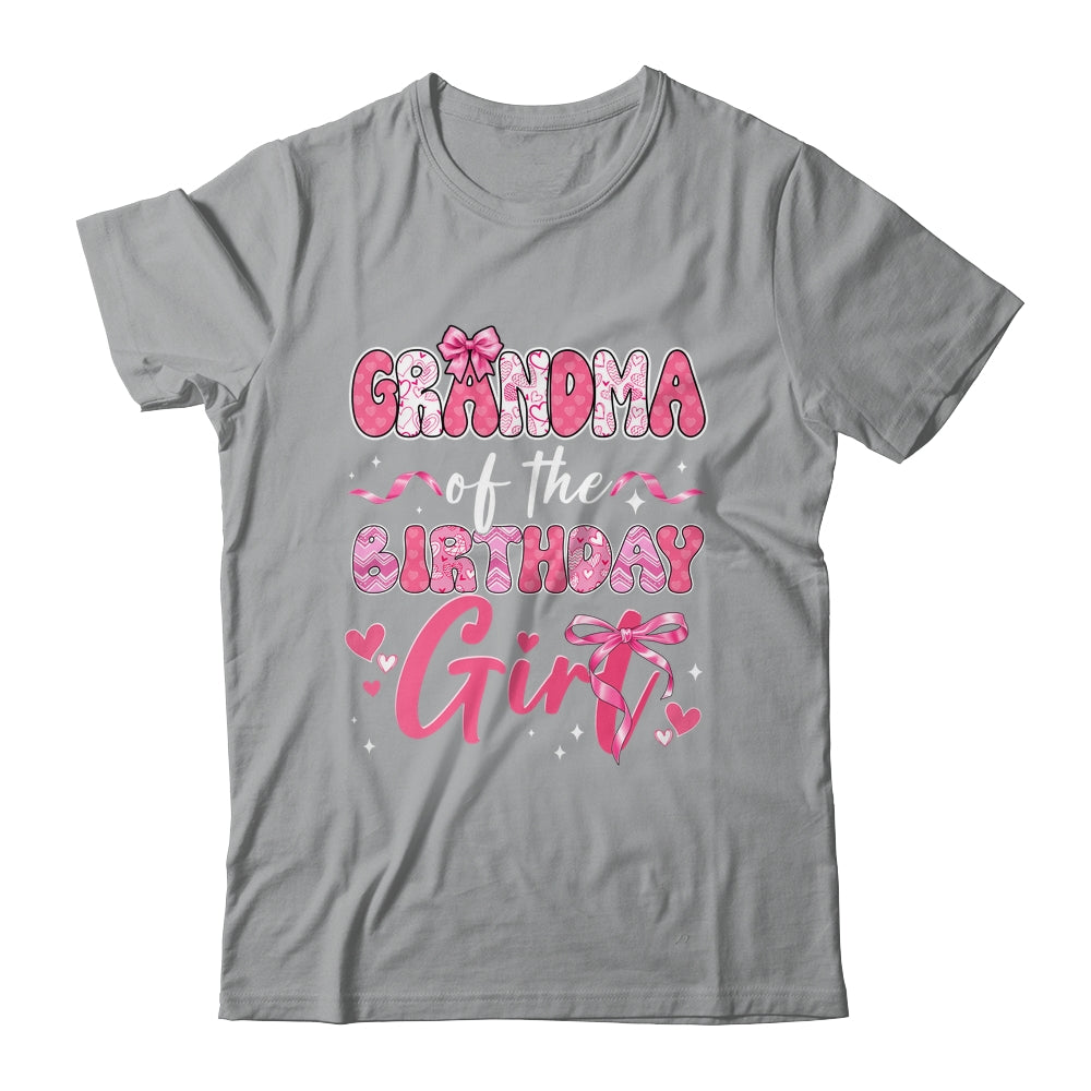 Grandma Of The Birthday Girl Pink Coquette Bow Family Shirt & Hoodie | teecentury