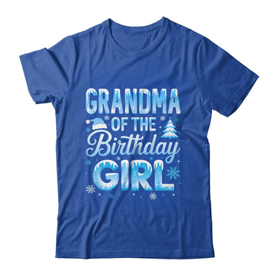 Grandma Of The Birthday Girl Snowflakes Winter Family Matching Shirt & Hoodie | teecentury