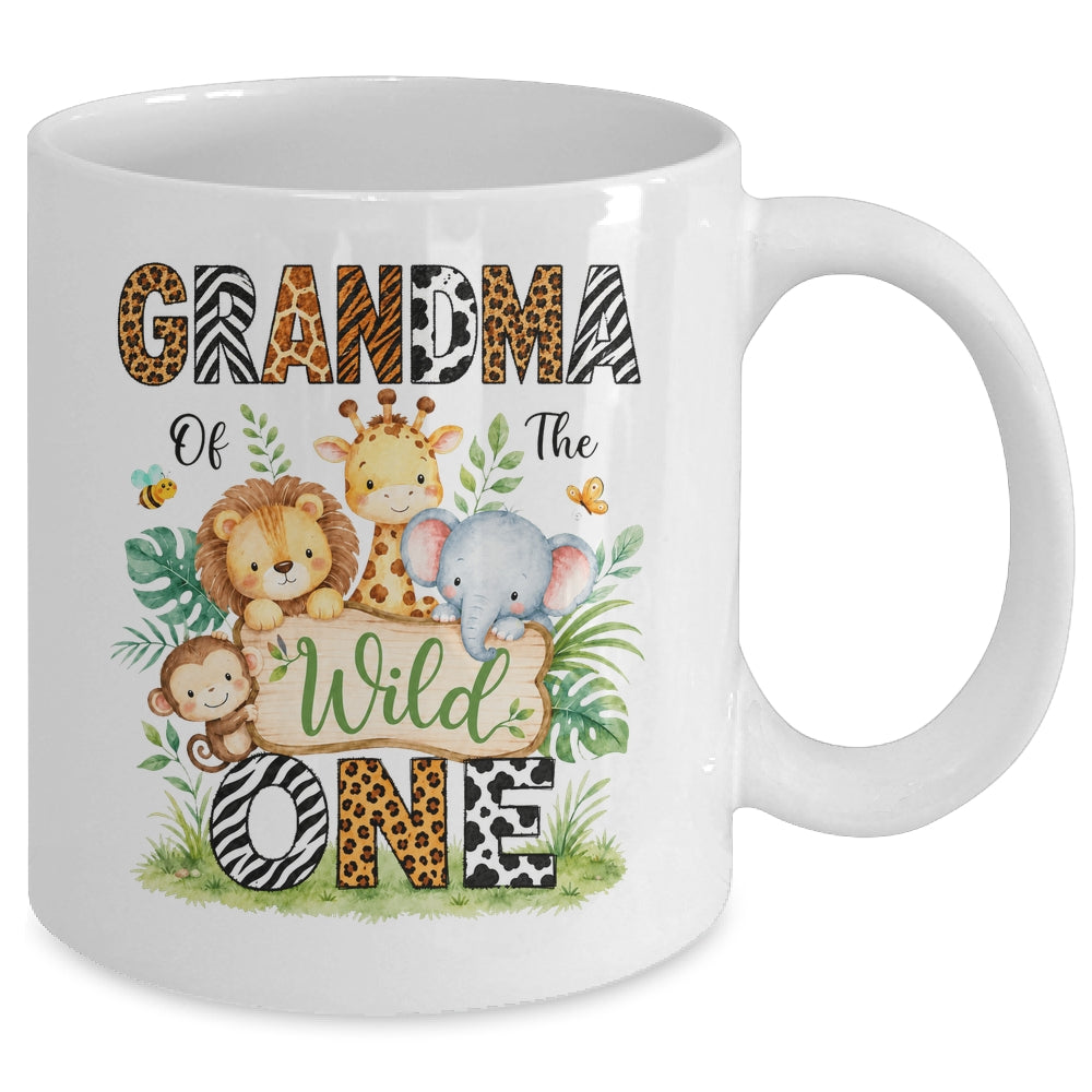 Grandma Of The Wild One First Birthday Boy Jungle Safari Mug | teecentury