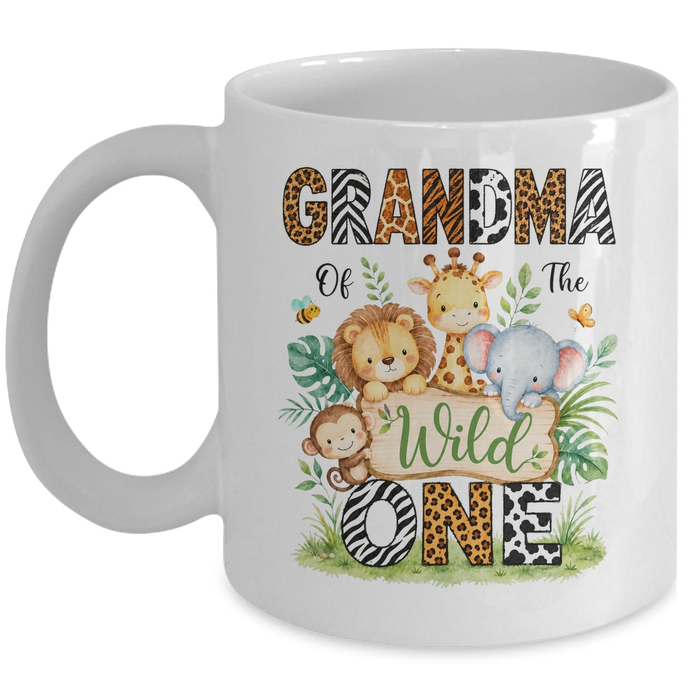 Grandma Of The Wild One First Birthday Boy Jungle Safari Mug | teecentury