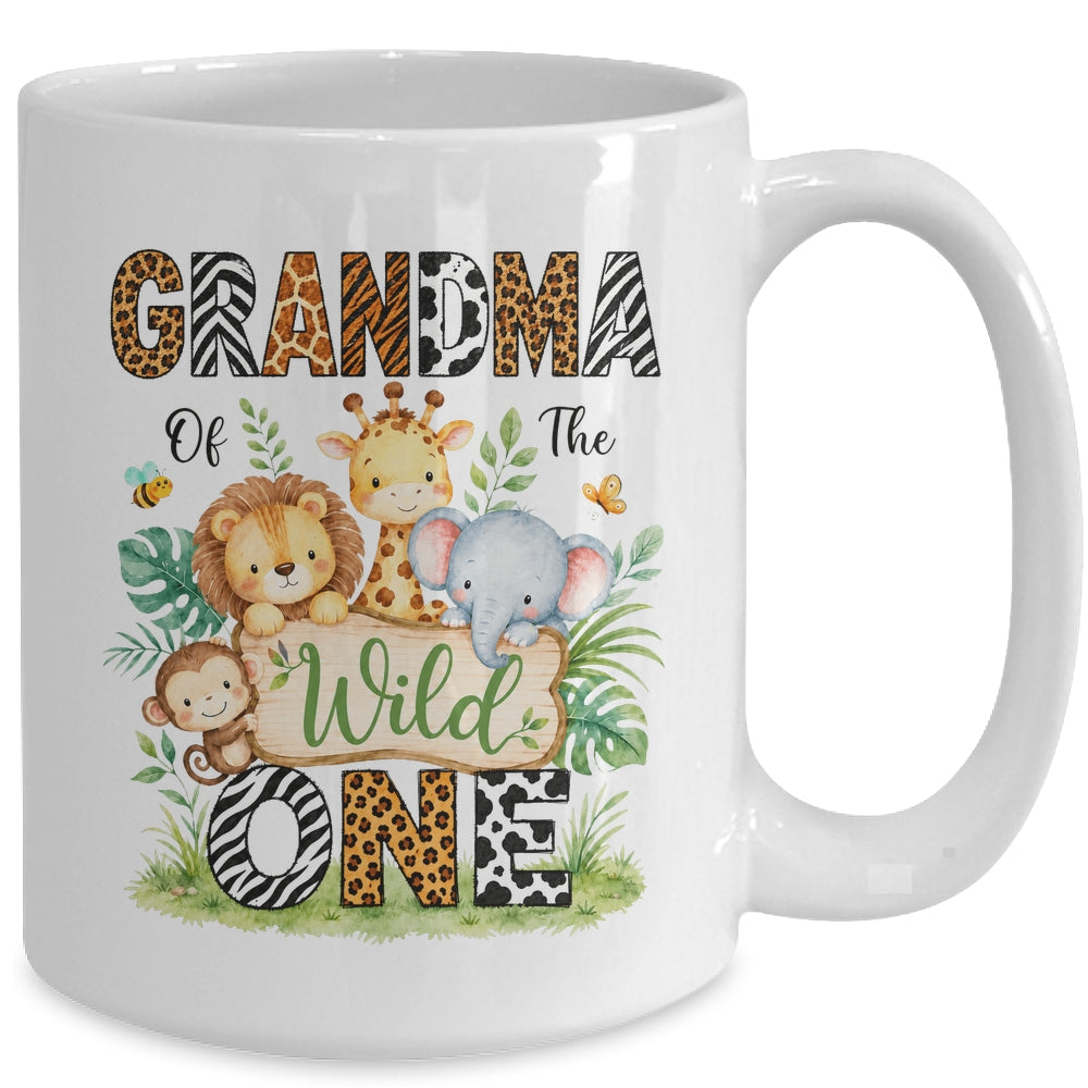 Grandma Of The Wild One First Birthday Boy Jungle Safari Mug | teecentury