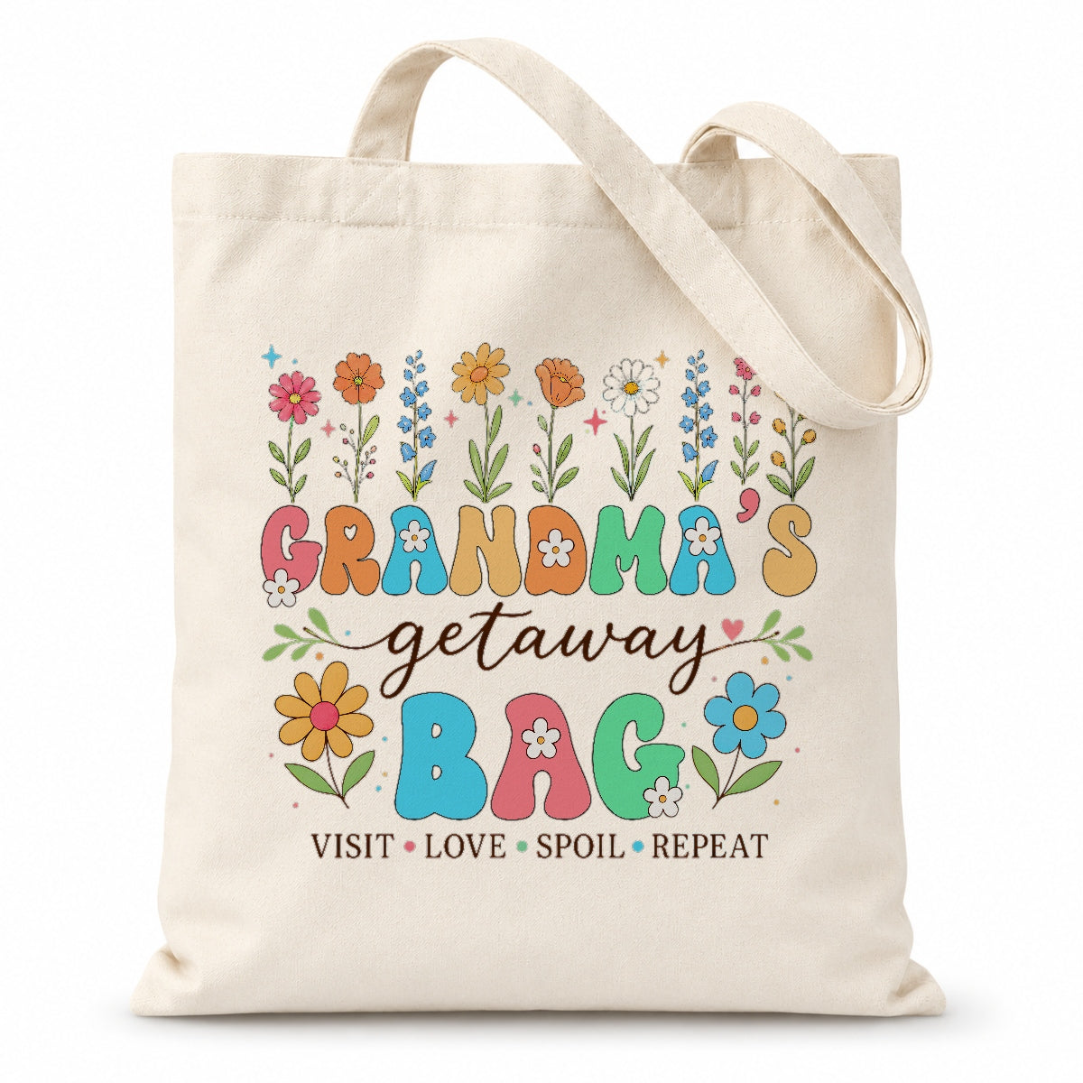 Grandma's Getaway Bag Floral Tote Bag Aesthetic Canvas Tote For Grandma Mom Women Reusable Grocery Shopping Beach Travel Everyday Use Gift For Grandmother Birthday Shirt & Hoodie | teecentury