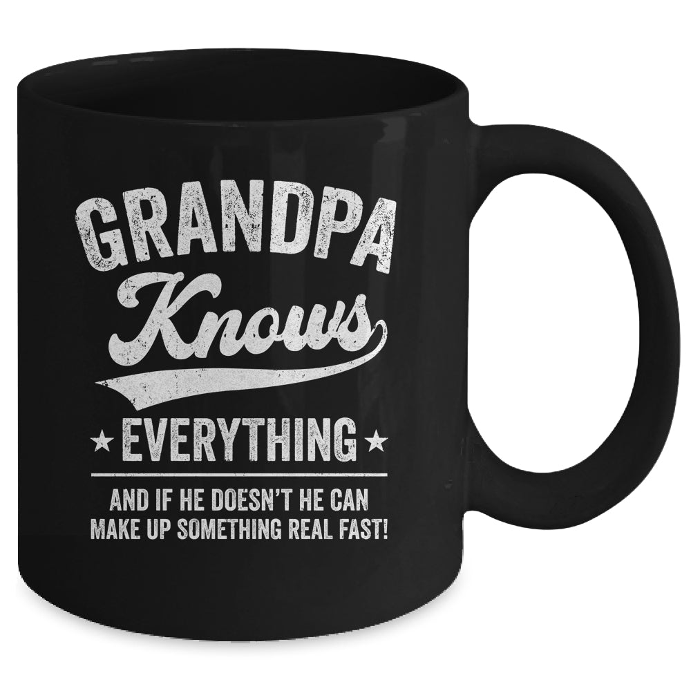 Grandpa Knows Everything Fathers Day Birthday Christmas Mug | teecentury