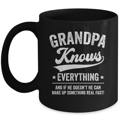 Grandpa Knows Everything Fathers Day Birthday Christmas Mug | teecentury