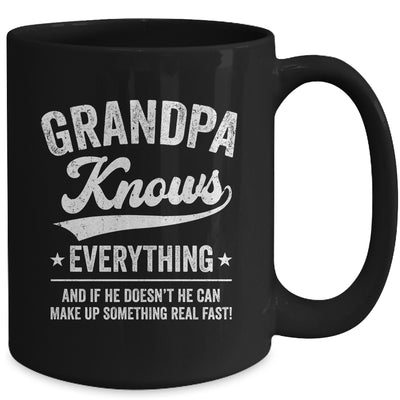 Grandpa Knows Everything Fathers Day Birthday Christmas Mug | teecentury