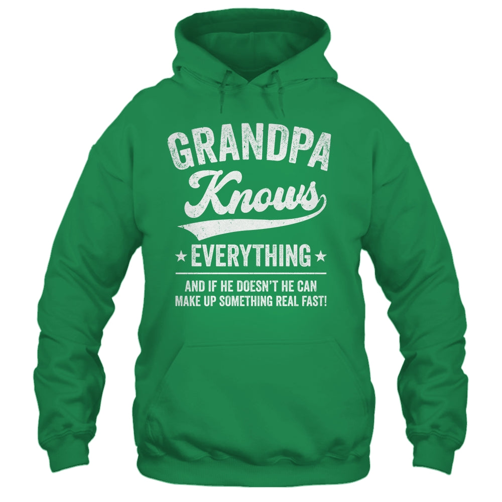 Grandpa Knows Everything Fathers Day Birthday Christmas Shirt & Hoodie | teecentury