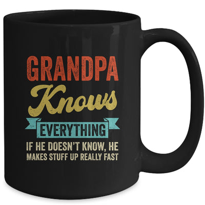Grandpa Knows Everything Funny Father's Day Grandpa Mug | teecentury
