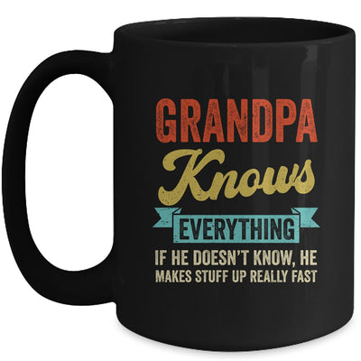Grandpa Knows Everything Funny Father's Day Grandpa Mug | teecentury