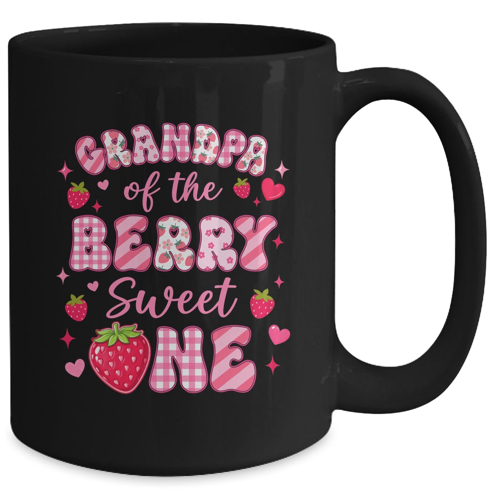 Grandpa Of The Berry Sweet One Strawberry First Birthday Mug | teecentury