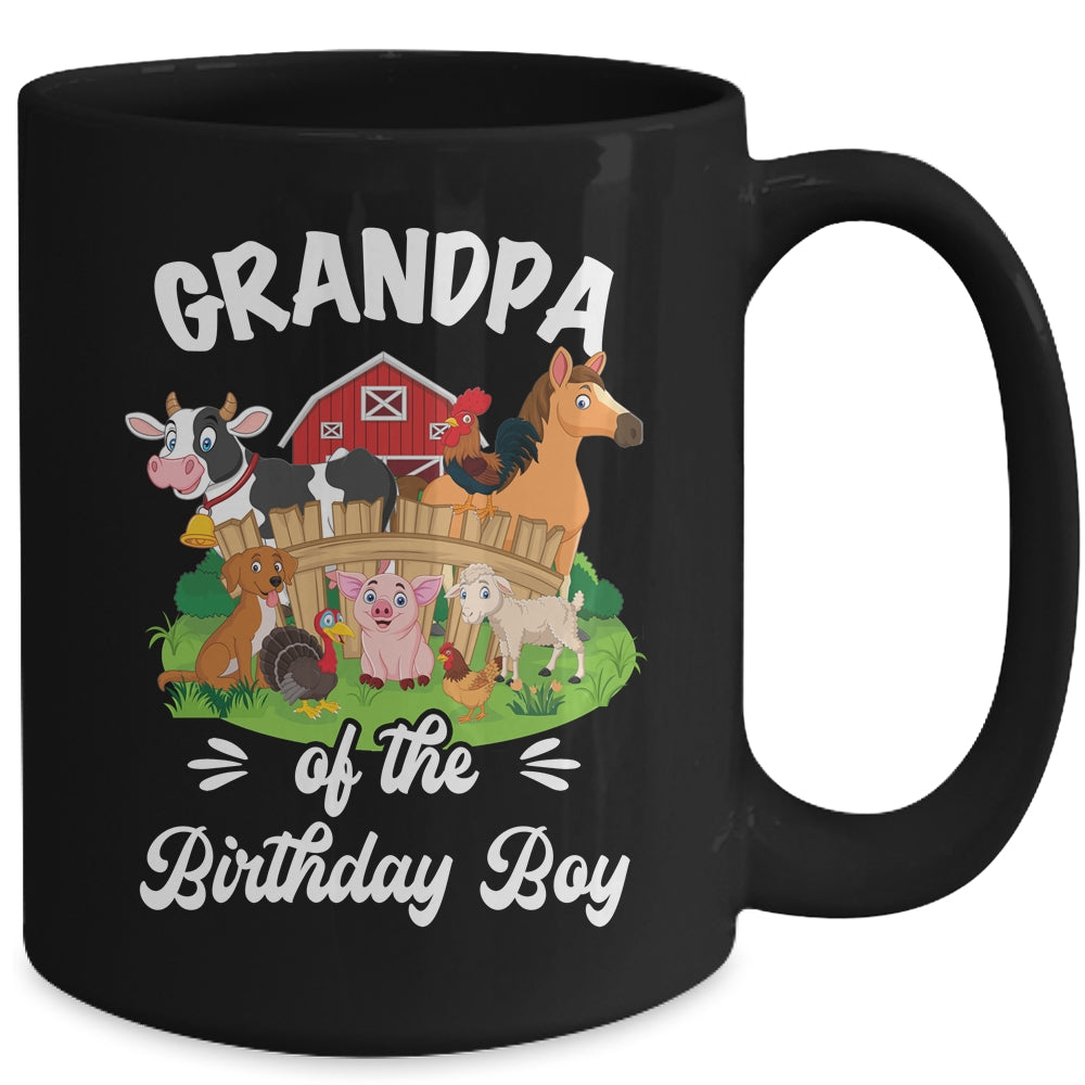 Grandpa Of The Birthday Boy Party Cow Farm 1st Birthday Party Mug | teecentury