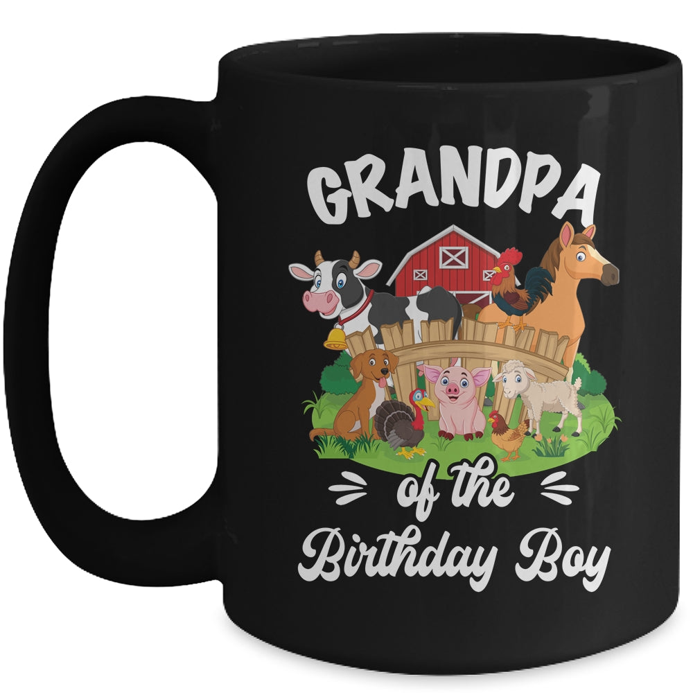 Grandpa Of The Birthday Boy Party Cow Farm 1st Birthday Party Mug | teecentury