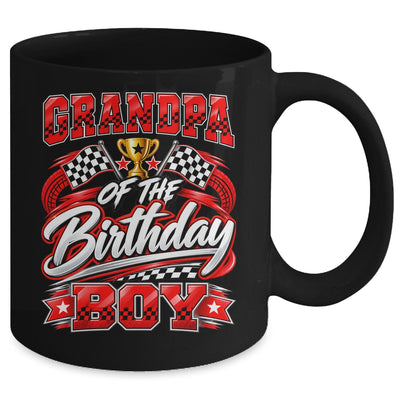 Grandpa Of The Birthday Boy Race Car Family Pit Crew Mug | teecentury