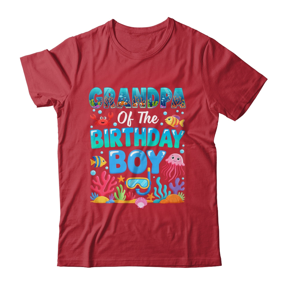 Grandpa Of The Birthday Boy Sea Animals Ocean Aquarium Shirt & Hoodie | teecentury