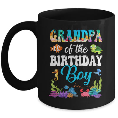 Grandpa Of The Birthday Boy Sea Fish Ocean Aquarium Party Mug | teecentury