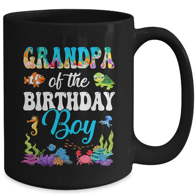 Grandpa Of The Birthday Boy Sea Fish Ocean Aquarium Party Mug | teecentury