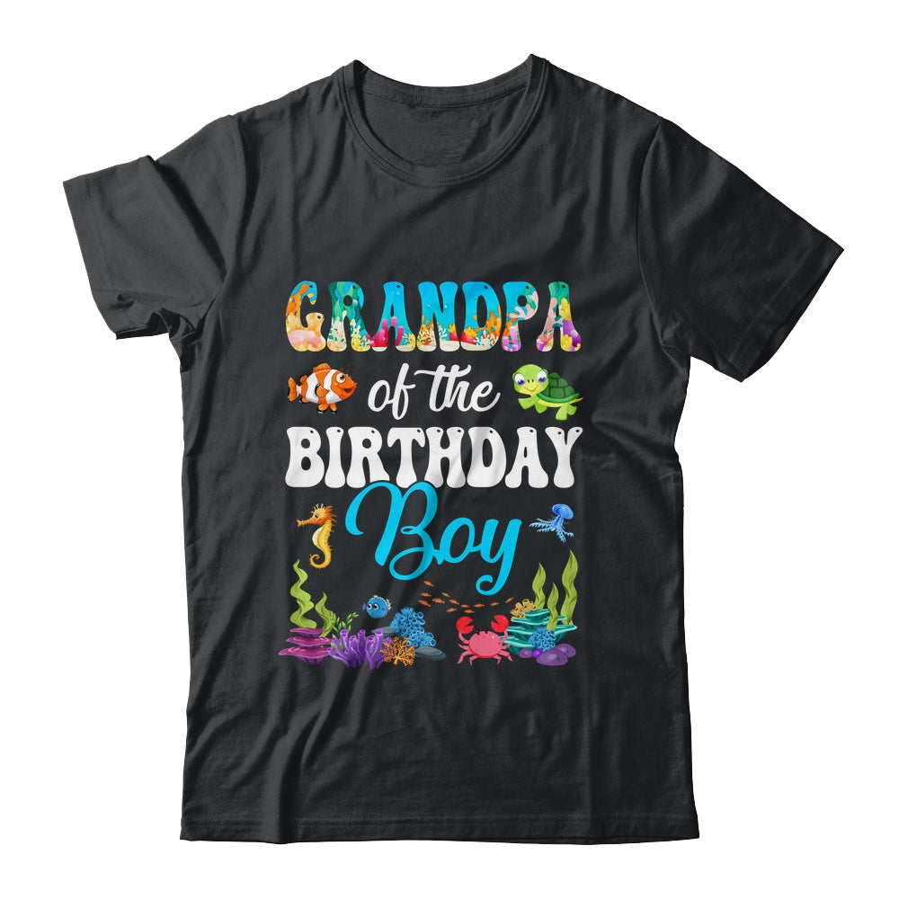 Grandpa Of The Birthday Boy Sea Fish Ocean Aquarium Party Shirt & Hoodie | teecentury