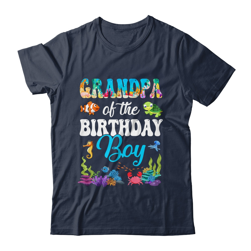 Grandpa Of The Birthday Boy Sea Fish Ocean Aquarium Party Shirt & Hoodie | teecentury