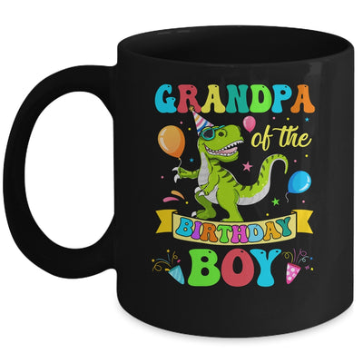 Grandpa Of The Birthday Boy T-Rex Dinosaur Birthday Party Mug | teecentury