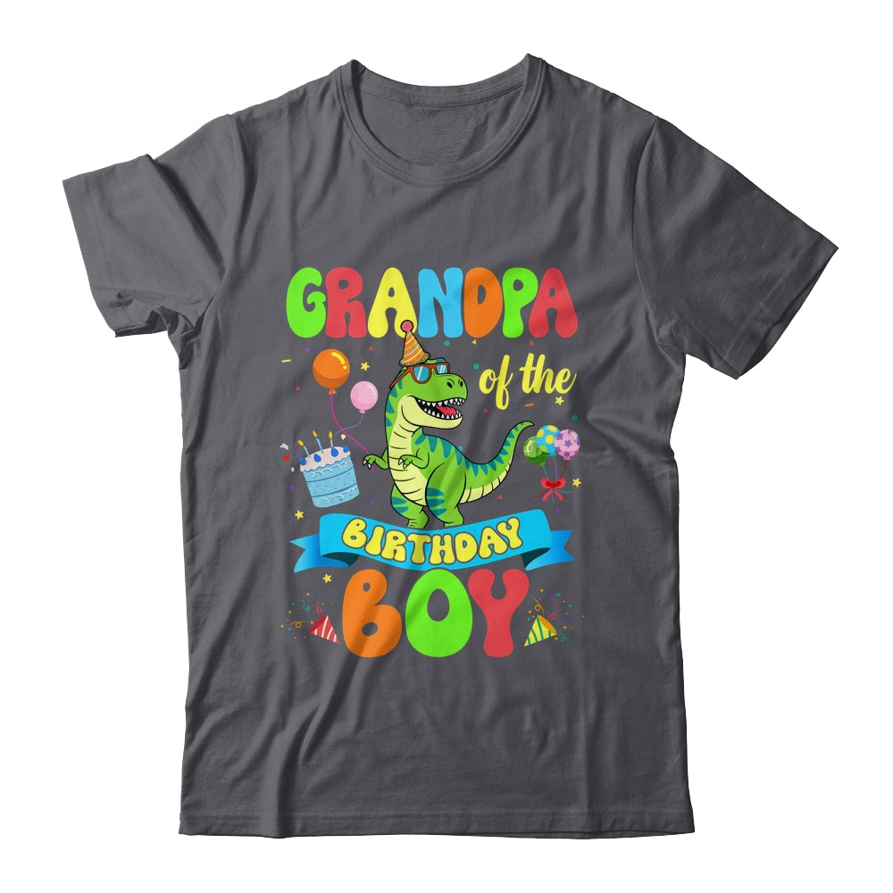 Grandpa Of The Birthday Boy TRex Dinosaur Birthday Family Shirt & Hoodie | teecentury
