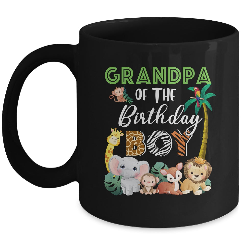 Grandpa Of The Birthday Boy Wild Zoo Theme Safari Party Mug | teecentury