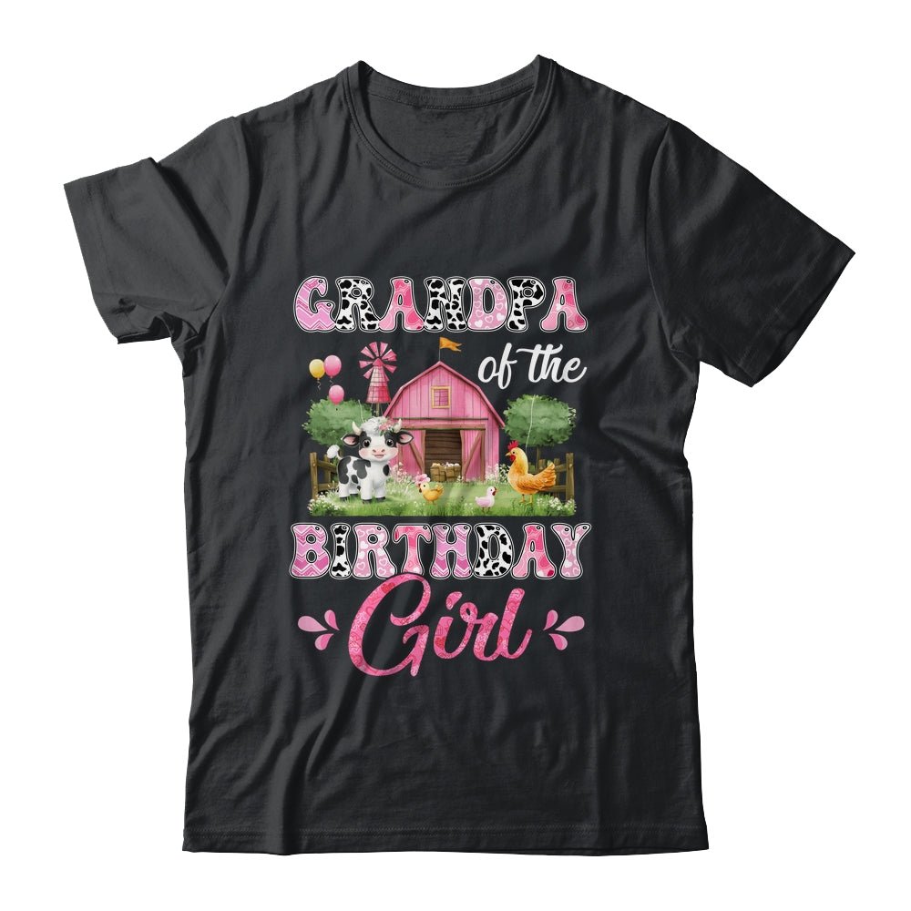 Grandpa Of The Birthday Girl 1st Birthday Cow Farm Family Shirt & Hoodie | teecentury