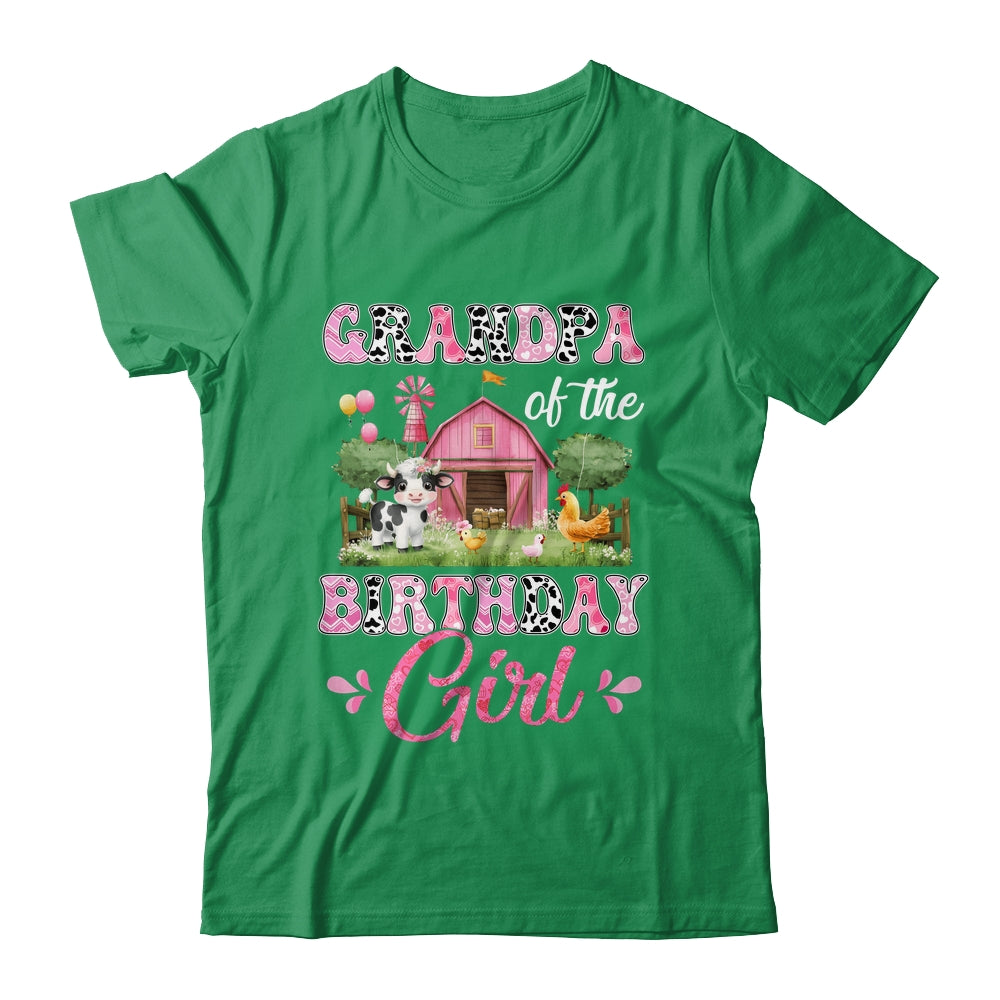 Grandpa Of The Birthday Girl 1st Birthday Cow Farm Family Shirt & Hoodie | teecentury