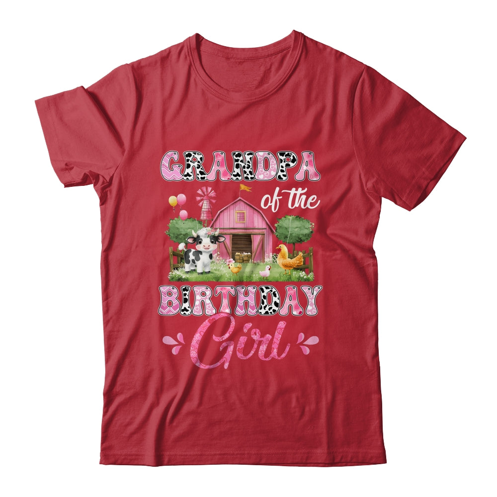 Grandpa Of The Birthday Girl 1st Birthday Cow Farm Family Shirt & Hoodie | teecentury