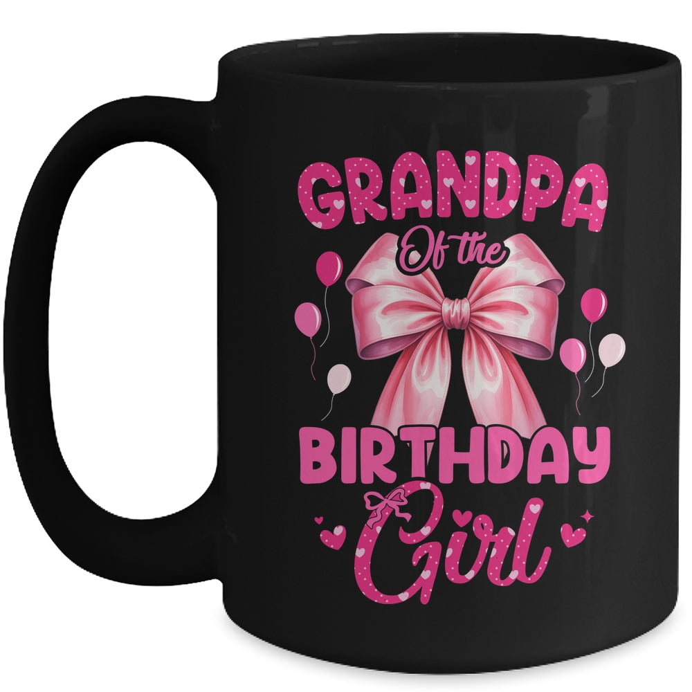 Grandpa Of The Birthday Girl Coquette Bow Matching Family Mug | teecentury