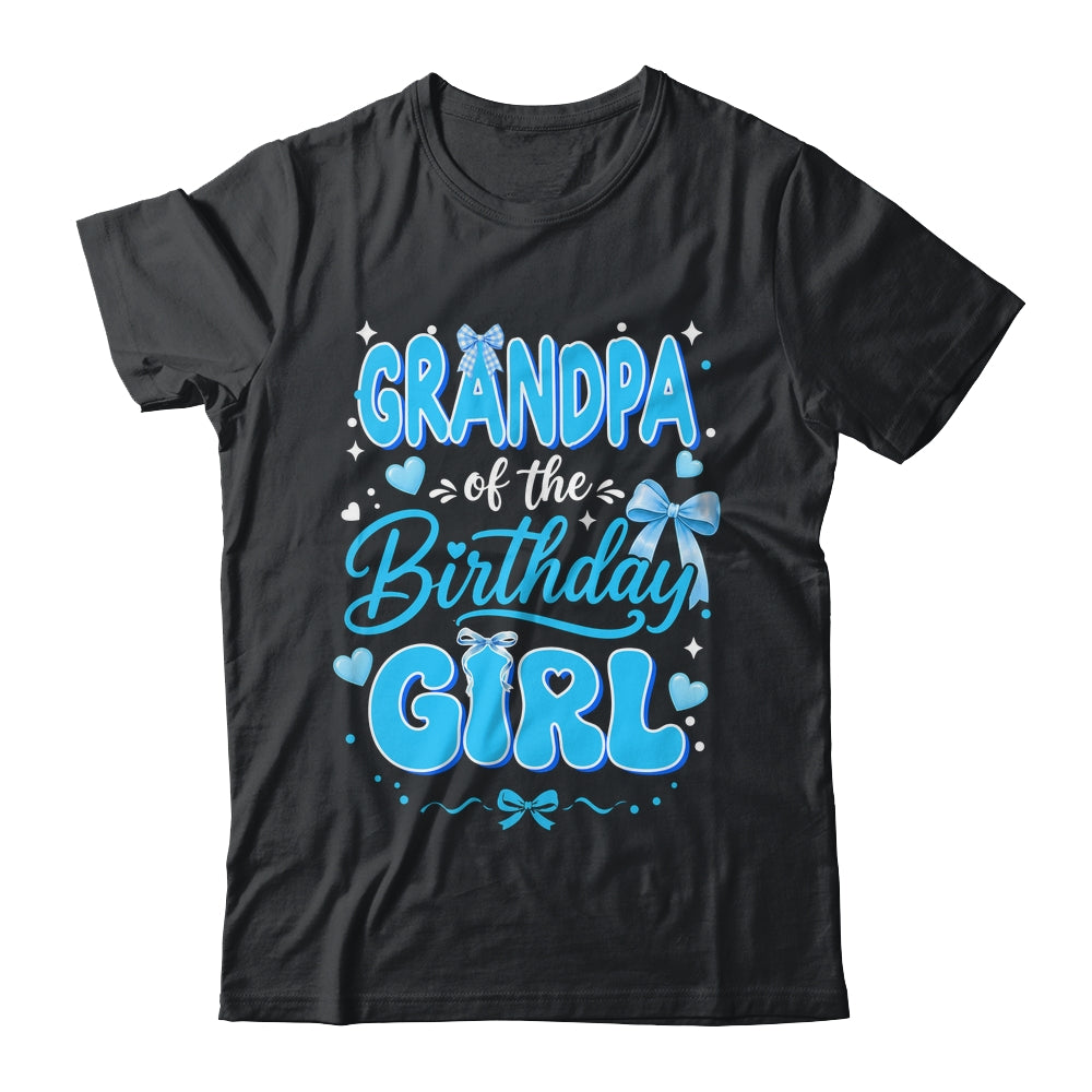 Grandpa Of The Birthday Girl Family Coquette Bow Blue Cute Shirt & Hoodie | teecentury