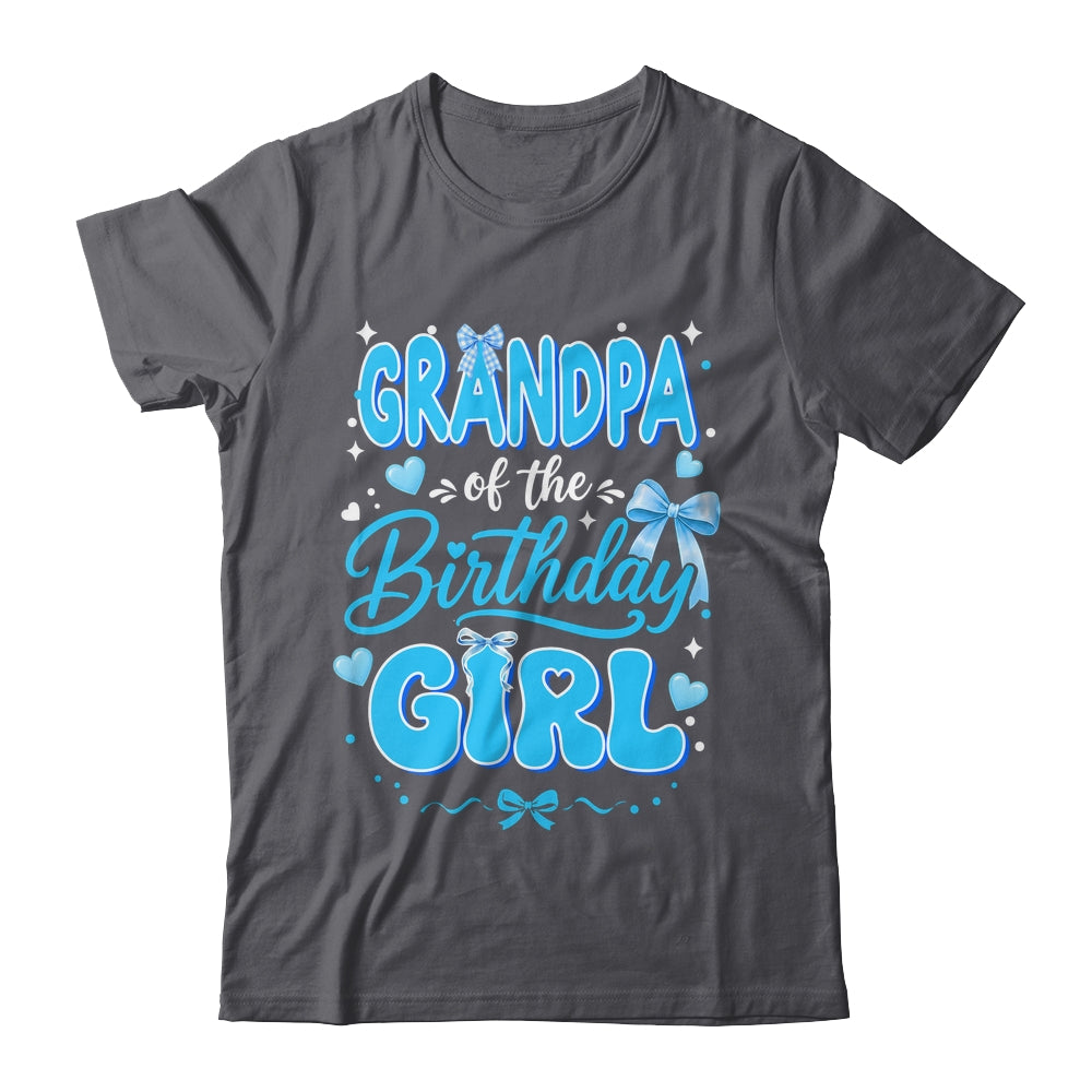 Grandpa Of The Birthday Girl Family Coquette Bow Blue Cute Shirt & Hoodie | teecentury