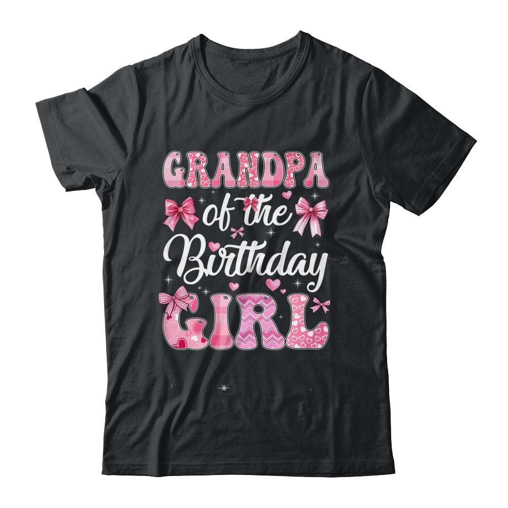 Grandpa Of The Birthday Girl Family Pink Coquette Bow Shirt & Hoodie | teecentury