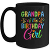 Grandpa Of The Birthday Girl Glows Retro 80's Party Family Mug | teecentury
