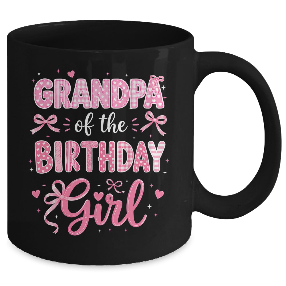 Grandpa Of The Birthday Girl Matching Pink Coquette Bow Mug | teecentury