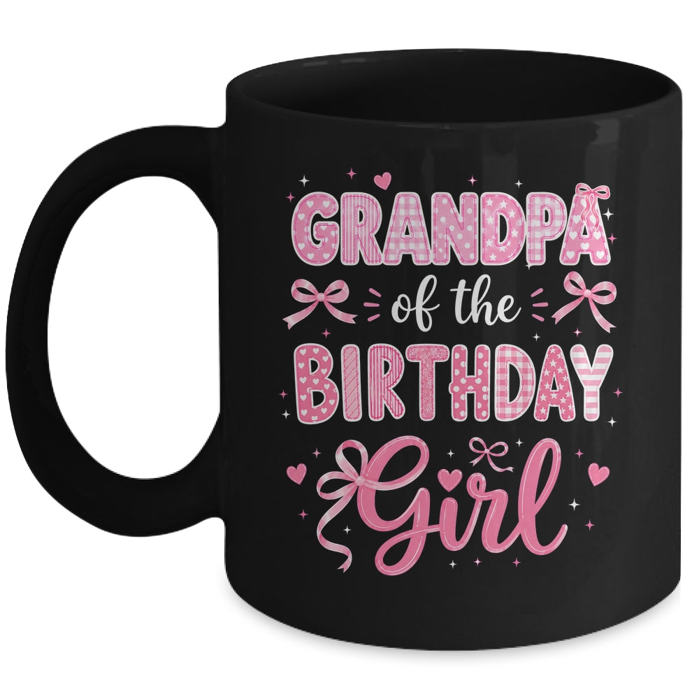 Grandpa Of The Birthday Girl Matching Pink Coquette Bow Mug | teecentury
