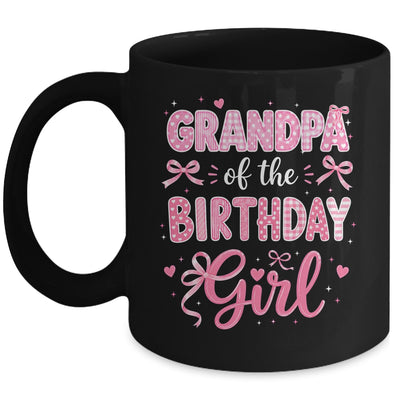 Grandpa Of The Birthday Girl Matching Pink Coquette Bow Mug | teecentury