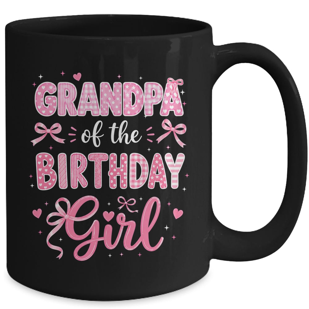 Grandpa Of The Birthday Girl Matching Pink Coquette Bow Mug | teecentury