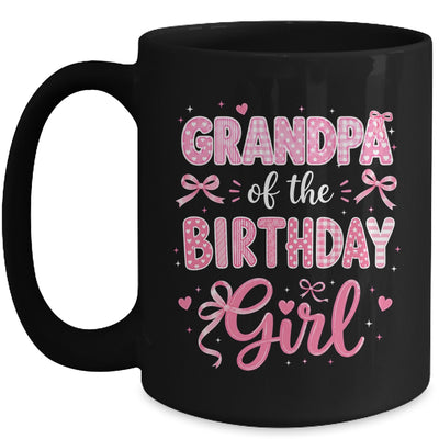 Grandpa Of The Birthday Girl Matching Pink Coquette Bow Mug | teecentury