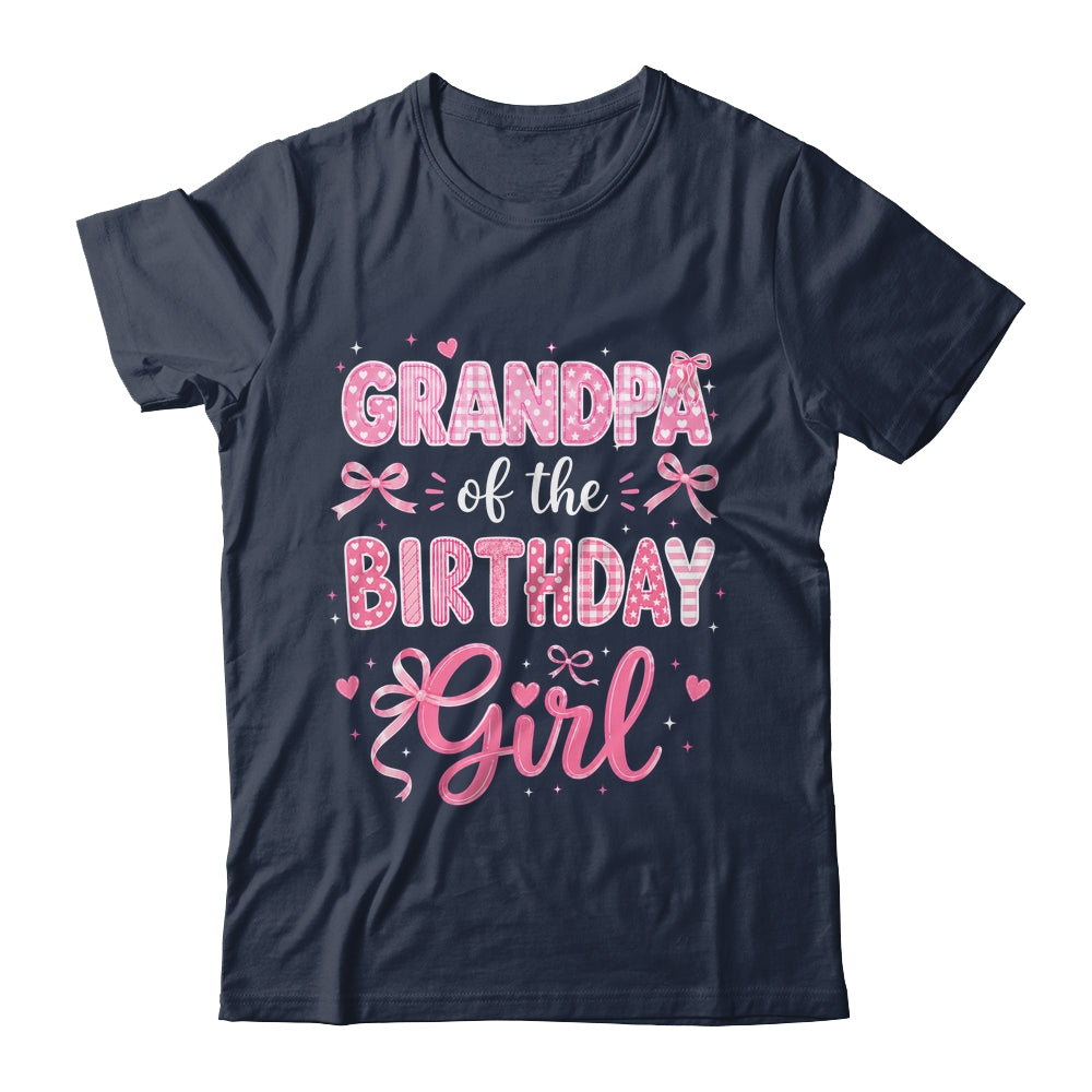 Grandpa Of The Birthday Girl Matching Pink Coquette Bow Shirt & Hoodie | teecentury