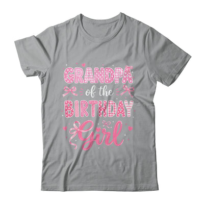 Grandpa Of The Birthday Girl Matching Pink Coquette Bow Shirt & Hoodie | teecentury