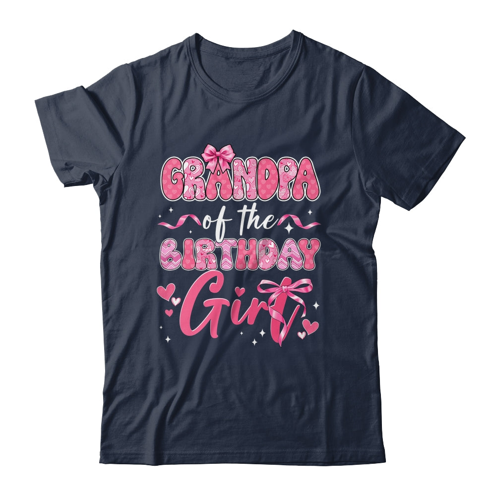 Grandpa Of The Birthday Girl Pink Coquette Bow Family Shirt & Hoodie | teecentury
